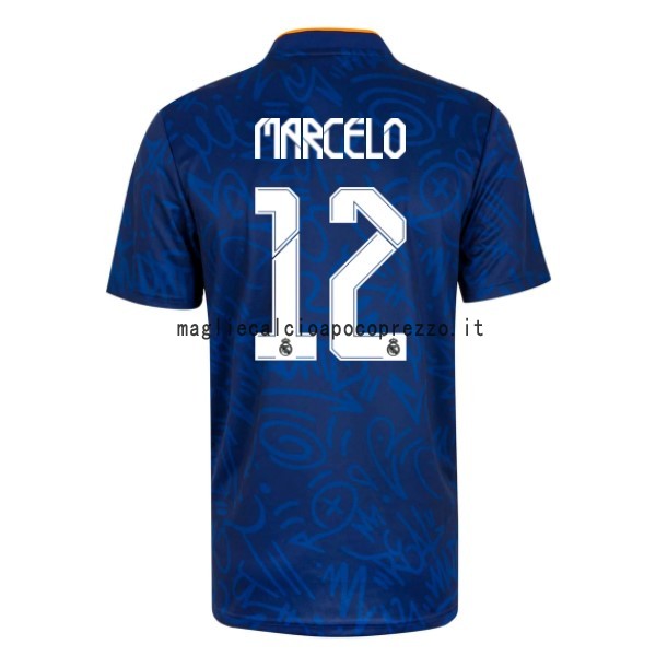 NO.12 Marcelo Seconda Maglia Real Madrid 2021 2022 Blu