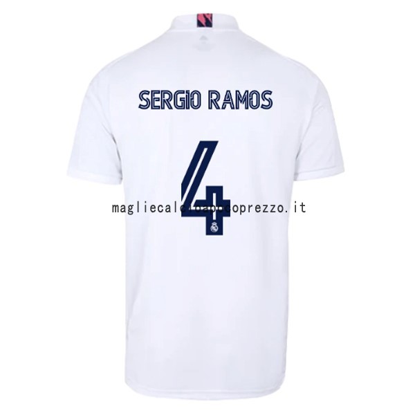 NO.4 Sergio Ramos Prima Maglia Real Madrid 2020 2021 Bianco